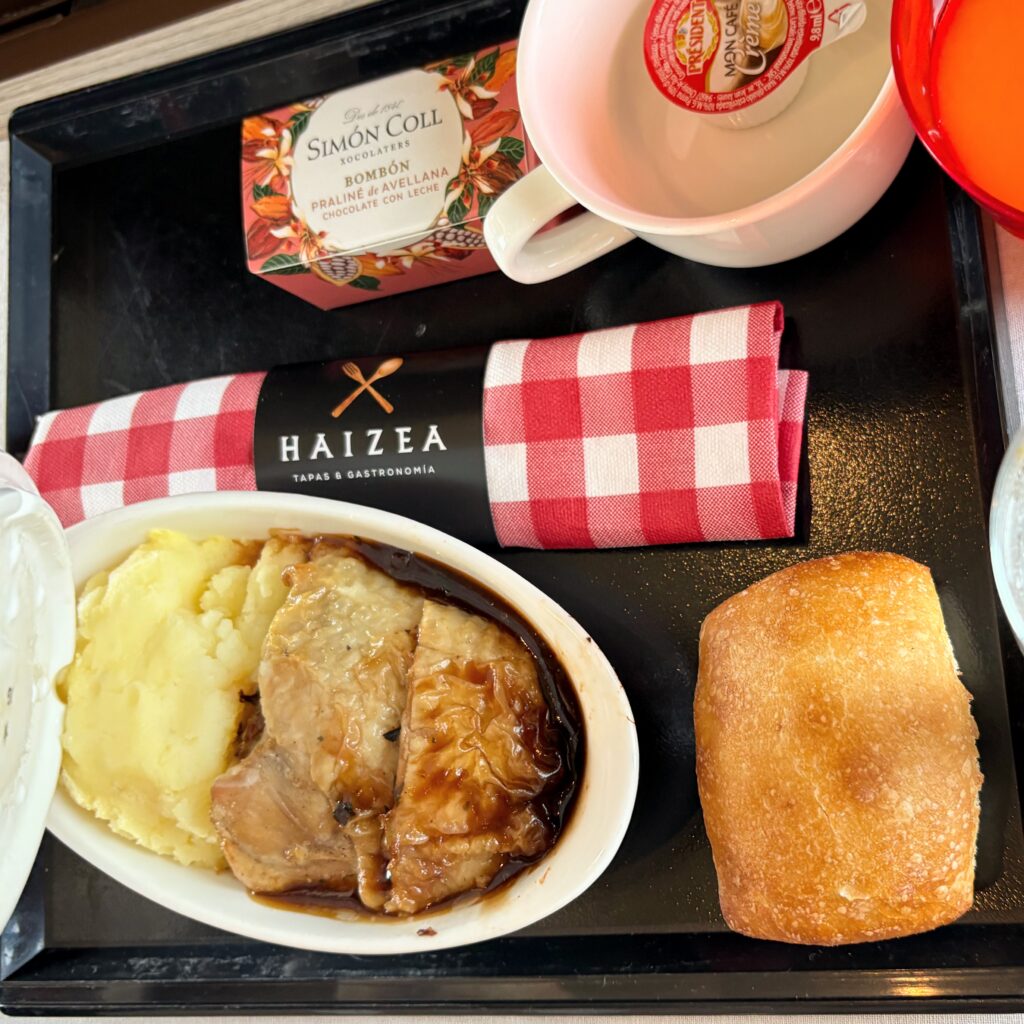 Iryo business Class lunch booked through Trip.com